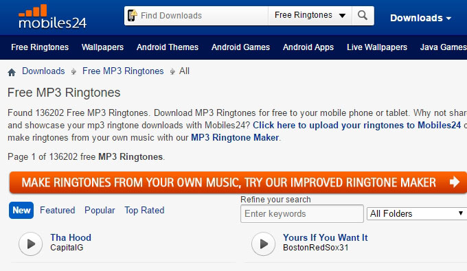 Download Mp3 Ringtones For Android Mobile
